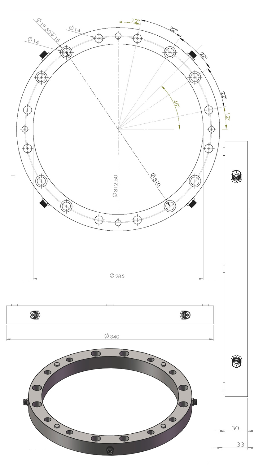 PSCO-10t獨立四通道/三向力傳感器客戶定制化